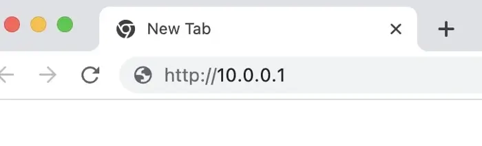 Go to the 10.0.0.1 admin page by entering the 10.0.0.1 IP address in the address bar.
