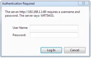 Router login prompt