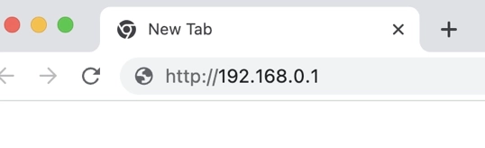 Entering 192.168.0.1 into the address bar