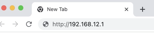 Entering the 192.168.12.1 IP into the address bar